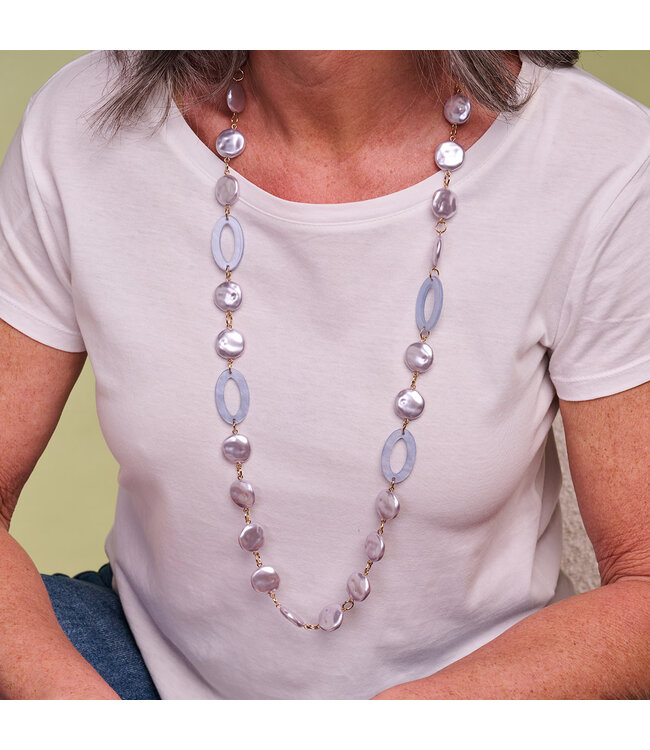 Les Cordes Halsketting Karnlang Grijs