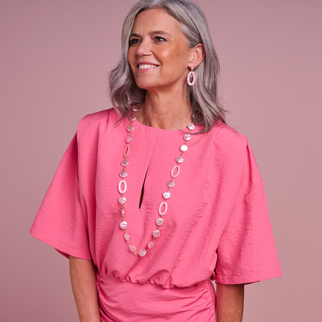 Les Cordes Halsketting Karnlang Roze