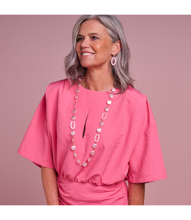 Les Cordes Halsketting Karnlang Roze