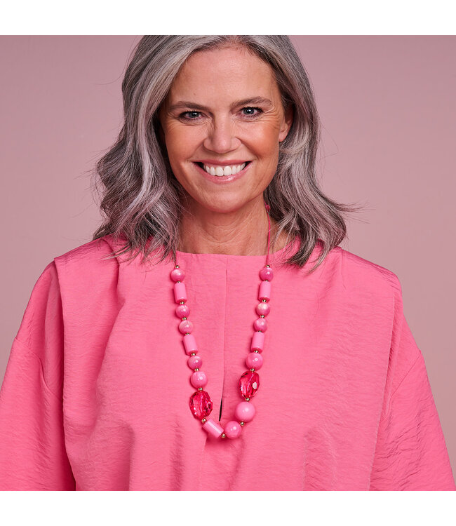 Les Cordes Halsketting Kasper Fuchsia