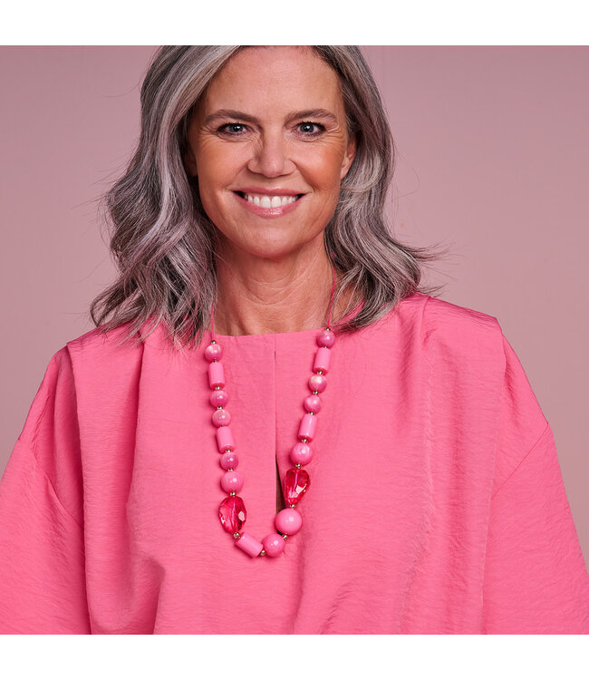 Les Cordes Halsketting Kasper Fuchsia