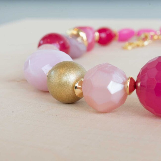 Paviè Halsketting Carlina Fucsia