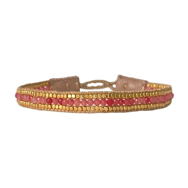 Ibu Jewels Ibu Jewels - Armband Cap Jolie Cherry Quartz