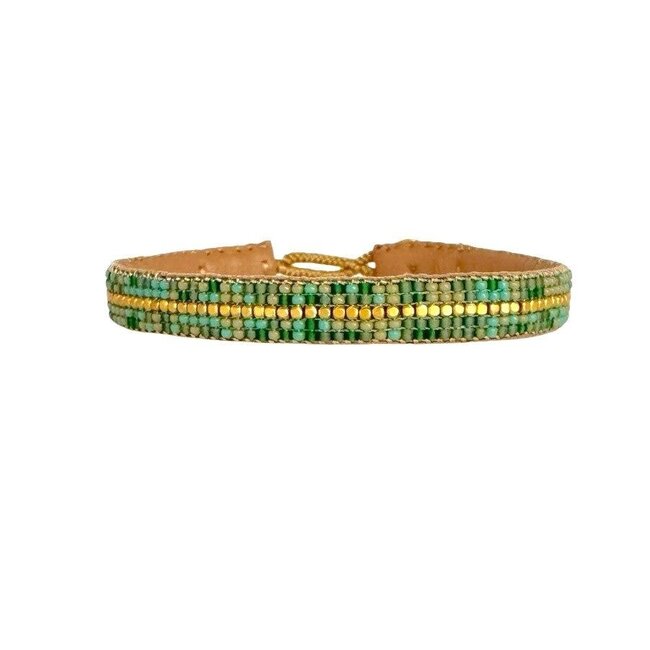 Ibu Jewels Ibu Jewels - Armband The Stripe Mix Green