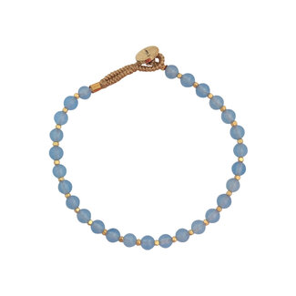 Ibu Jewels Armband Bo Round Blue Chalcedony