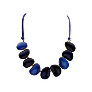 Les Cordes Halsketting KIEL Blauw