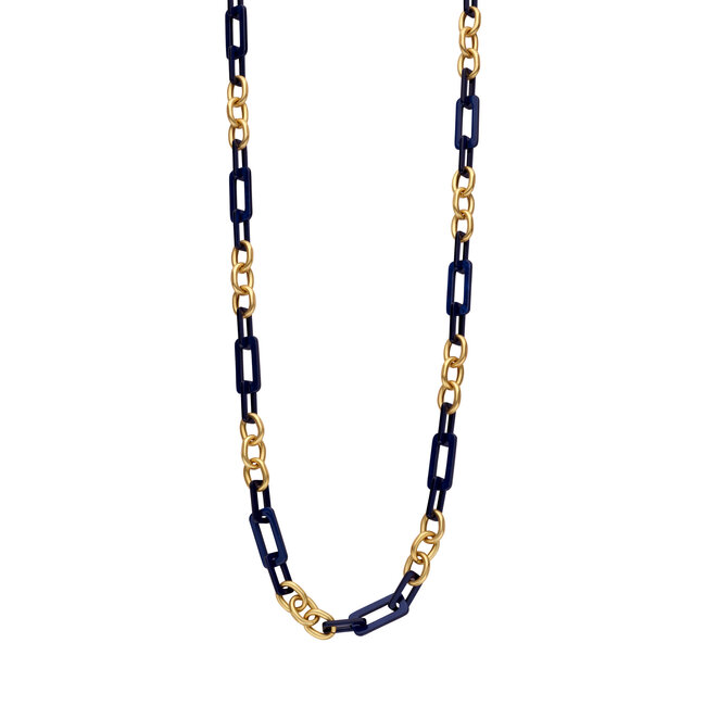 Les Cordes Halsketting DARNELLANG Blauw