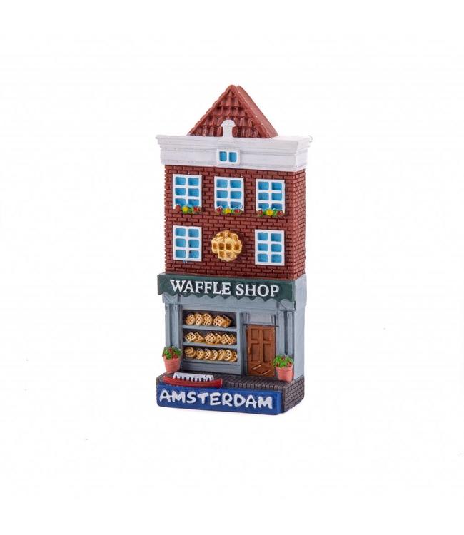 12 stuks magneet polystone huisje Waffle shop Amsterdam