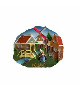 12 stuks Magneet scene dorpstafereel Holland