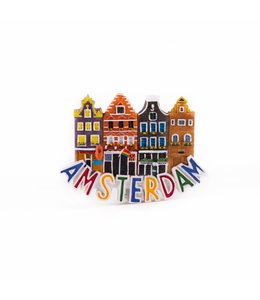 12 stuks Magneet 2D 4 huisjes Amsterdam