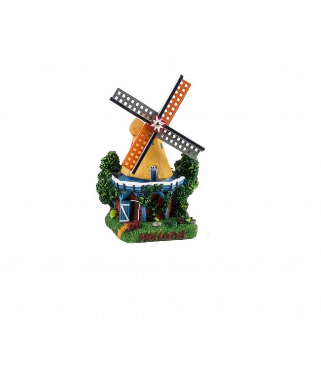 3D stellingmolen met gele kap 9 cm