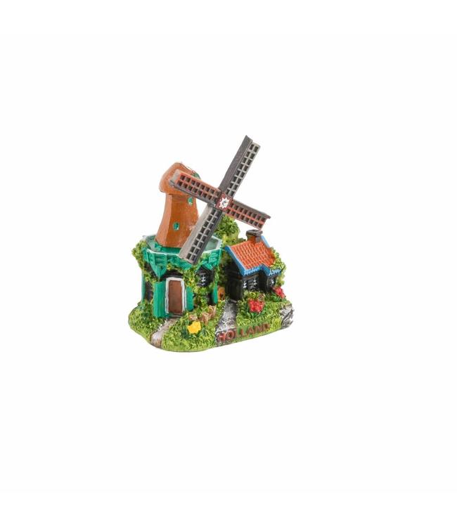 6 stuks Miniatuur 3D stellingmolen Holland 5 cm