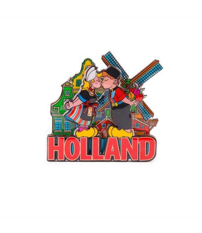 12 stuks Magneet 2D MDF coating Holland compilatie kuspaartje