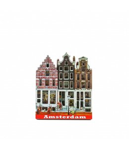 12 stuks Magneet 2D MDF 3 huisjes Amsterdam