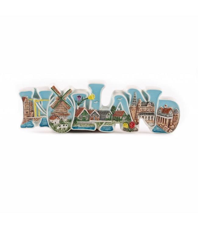 12 stuks Magneet keramiek letters color Holland
