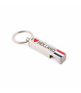 12 stuks Sleutelhanger opener I love Holland zilver