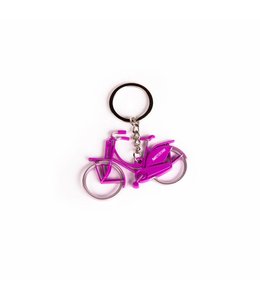12 stuks Sleutelhanger fiets metallic roze Amsterdam