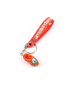 12 stuks Sleutelhanger strap met klomp oranje Amsterdam