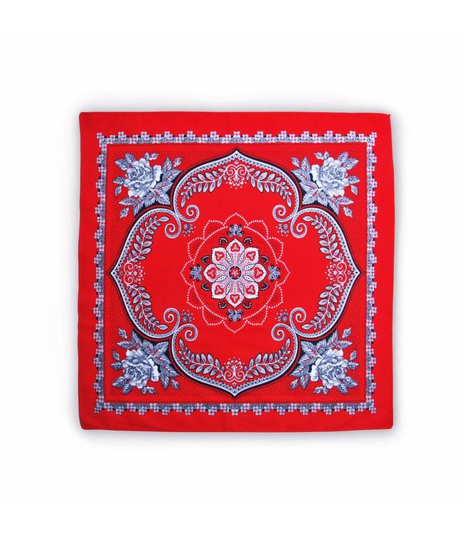 10 stuks Zakdoek 63 x 63 cm rood klaver vier