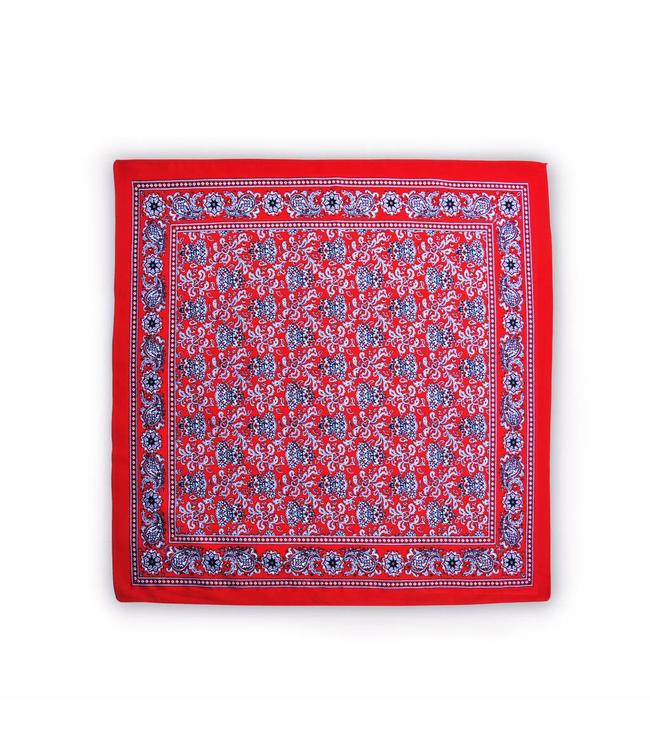 10 stuks Zakdoek 63 x 63 cm rood allover patroon