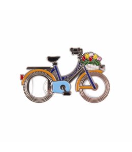 12 stuks opener in wiel magneet fiets Amsterdam blauw/oranje