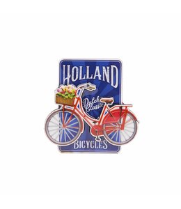 12 stuks magneet MDF fiets op blauw Holland