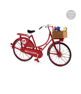 6 stuks miniatuurfiets met tulpjes rood Amsterdam