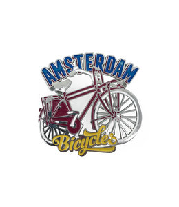 12 stuks metaal popart Amsterdam fiets rood blauw geel