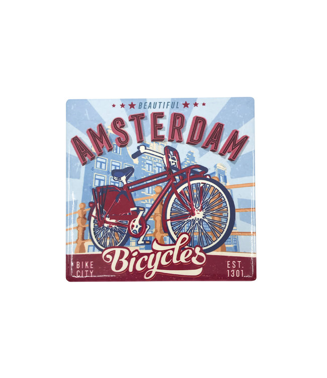 12 stuks tegelcoaster Amsterdam Bicycles Bridge