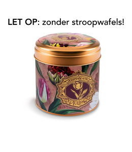 6 stuks blik zonder stroopwafels tulpen rose embossed