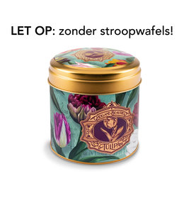 6 stuks blik zonder stroopwafels tulpen groen embossed