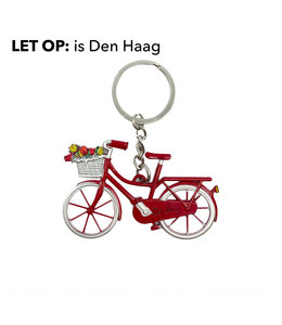 12 stuks sleutelhanger fiets met tulpen rood Den Haag