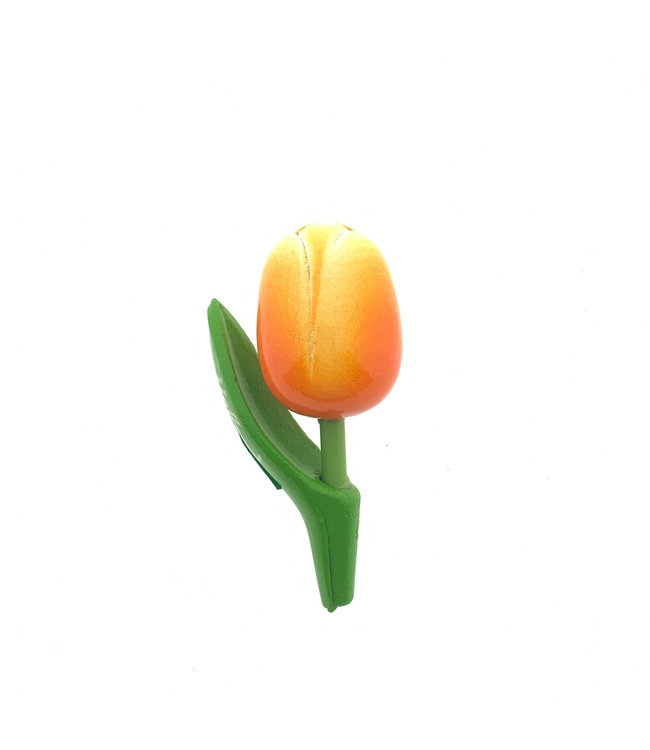 Magneet tulp oranje/wit Holland