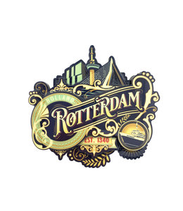 12 stuks magneet MDF Rotterdam City ornaments