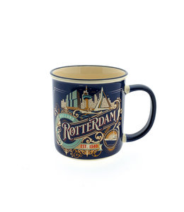 Beker vintage Rotterdam City Ornaments blauw