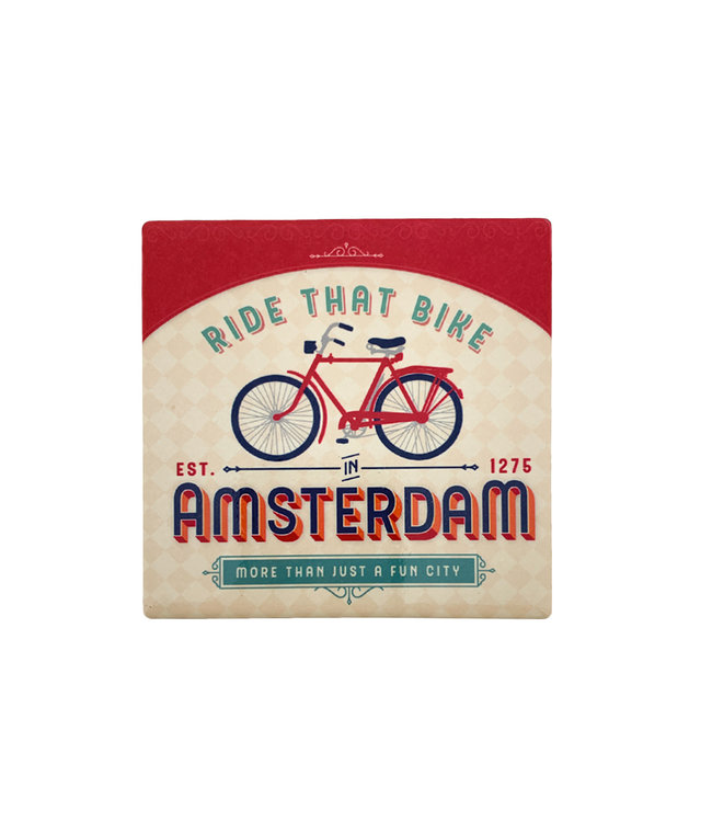 12 stuks tegelcoaster Amsterdam fiets