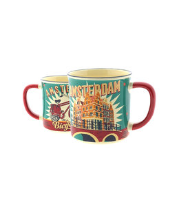 Beker vintage klein Amsterdam turquoise