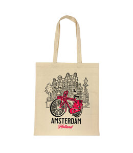 12 stuks tas katoen comic Amsterdam rood