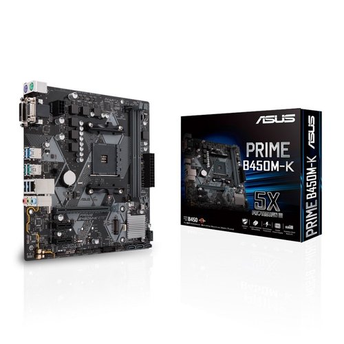 Asus ASUS PRIME B450M-K moederbord Socket AM4 Micro ATX AMD B450 Asus ASUS PRIME B450M-K moederbord Socket AM4 Micro ATX AMD B450