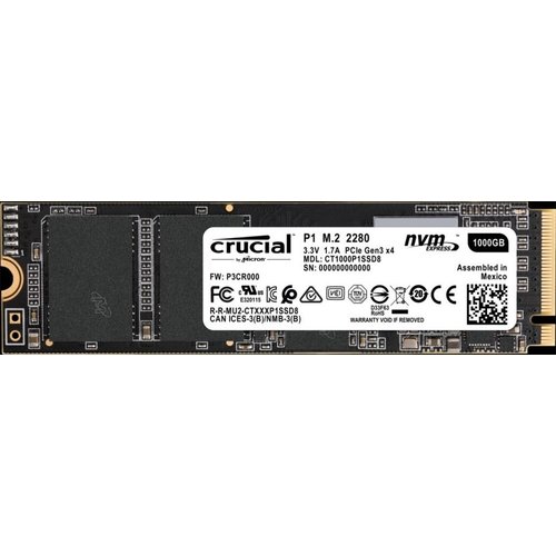 Crucial P1 M.2 1000 GB PCI Express 3.0 NVMe Crucial P1 M.2 1000 GB PCI Express 3.0 NVMe