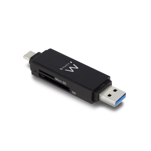 Ewent EW1075 geheugenkaartlezer Zwart USB 3.2 Gen 1 (3.1 Gen 1) Type-A/Type-C Ewent EW1075 geheugenkaartlezer Zwart USB 3.2 Gen 1 (3.1 Gen 1) Type-A/Type-C
