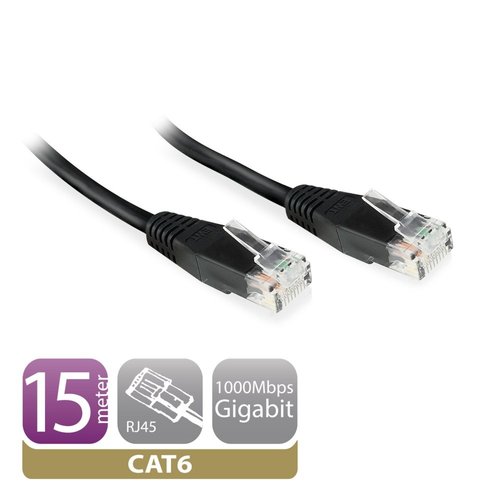 Ewent EW9534 netwerkkabel 15 m Cat6 U/UTP (UTP) Zwart Ewent EW9534 netwerkkabel 15 m Cat6 U/UTP (UTP) Zwart