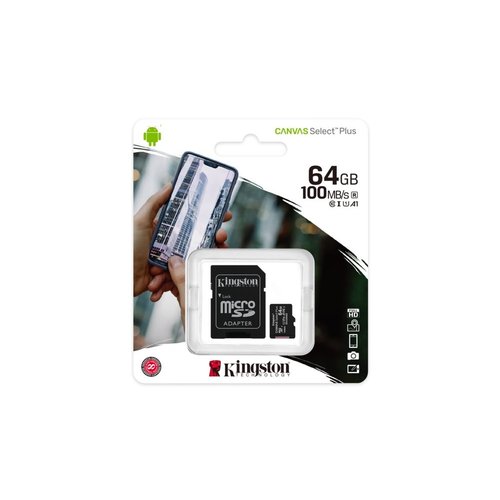 Kingston Technology Canvas Select Plus flashgeheugen 64 GB MicroSDXC UHS-I Klasse 10