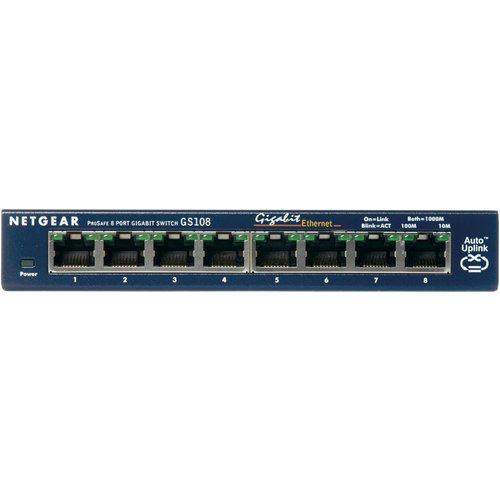 Netgear ProSAFE Unmanaged Switch - GS108GE - Desktop - 8 Gigabit Ethernet poorten 10/100/1000 Mbps Netgear ProSAFE Unmanaged Switch - GS108GE - Desktop - 8 Gigabit Ethernet poorten 10/100/1000 Mbps