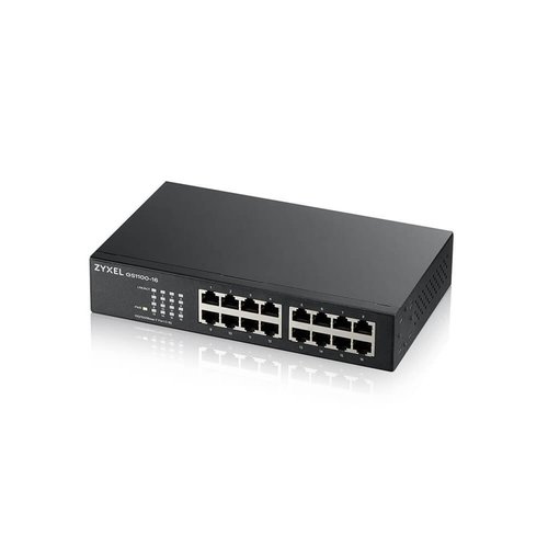 ZyXEL Zyxel GS1100-16 Unmanaged Gigabit Ethernet (10/100/1000) Zwart ZyXEL Zyxel GS1100-16 Unmanaged Gigabit Ethernet (10/100/1000) Zwart
