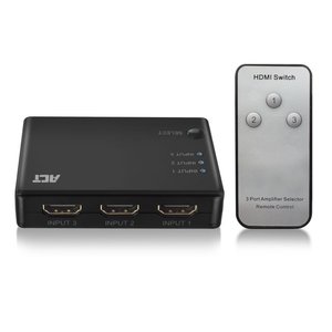 ACT AC7845 HDMI Switch | 3 Ingangen | 1 Uitgang | 4K @ 30Hz | Inclusief Afstandsbediening