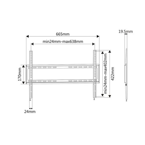 ACT AC8352 tv-bevestiging 177,8 cm (70") Zwart