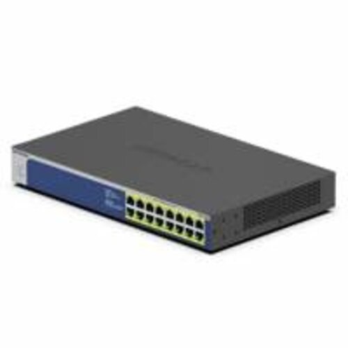 Netgear NETGEAR GS516PP Unmanaged Gigabit Ethernet (10/100/1000) Power over Ethernet (PoE) Blauw, Grijs