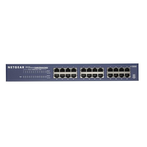 Netgear NETGEAR ProSAFE Unmanaged Switch - JGS524 - 24 Gigabit Ethernet poorten 10/100/1000 Mbps Netgear NETGEAR ProSAFE Unmanaged Switch - JGS524 - 24 Gigabit Ethernet poorten 10/100/1000 Mbps