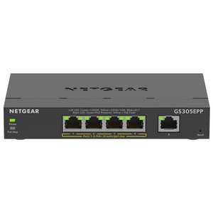 Netgear GS305EPP-100PES | 5-poorts Gigabit Smart Managed Plus PoE+ Switch | 120W PoE-vermogen | VLAN/QoS | Webbeheer